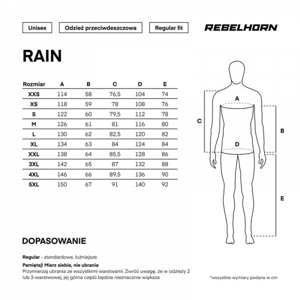 Dwuczęściowy kombinezon przeciwdeszczowy Rebelhorn Rain rozm. 3XL